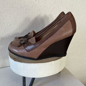 Liz & Co Leather Wedge Heels Size 7M EUC